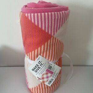 Pink and Orange Striped Blanket